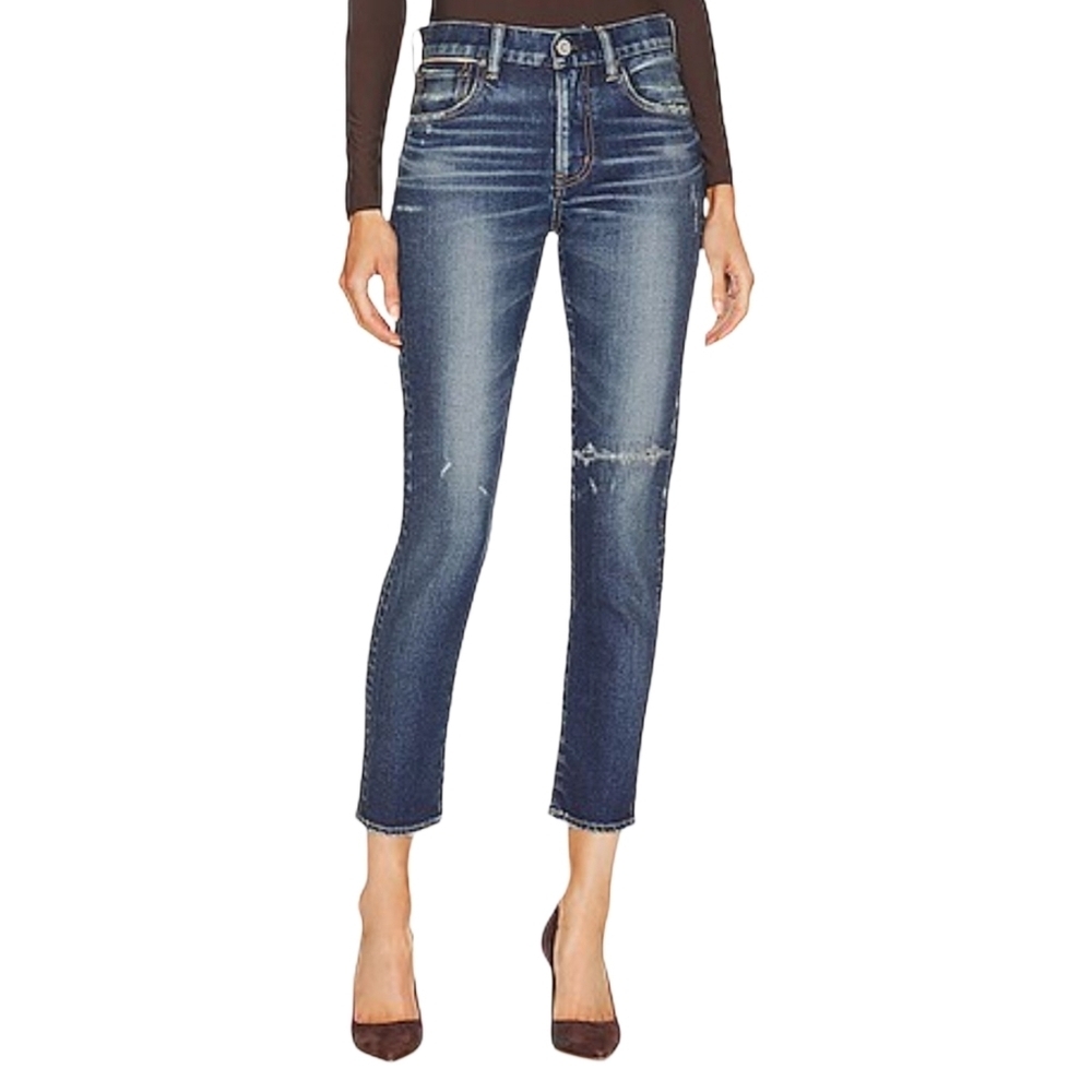 Moussy Edgerton Skinny Jeans Size 24 Dark Blue Japanese Denim High Rise